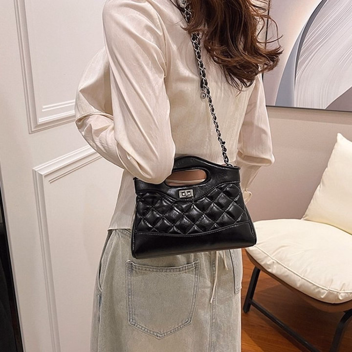 Túi Xách Nữ Chần Chỉ Phối Dây Da Đan Xích Cực Sang W629 - Winnie House - Ảnh 10