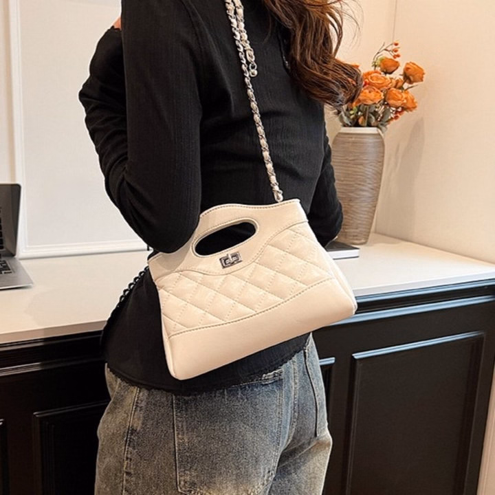 Túi Xách Nữ Chần Chỉ Phối Dây Da Đan Xích Cực Sang W629 - Winnie House - Ảnh 5