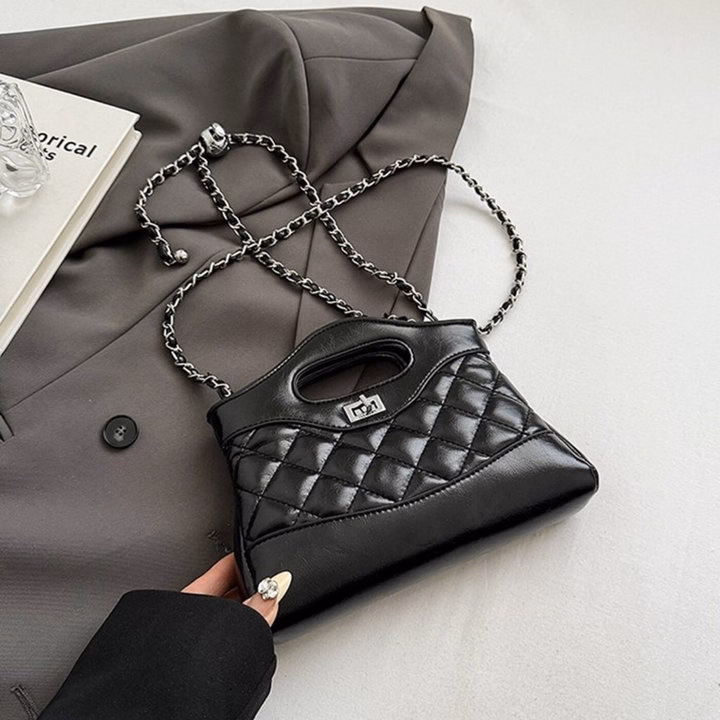 Túi Xách Nữ Chần Chỉ Phối Dây Da Đan Xích Cực Sang W629 - Winnie House - Ảnh 6