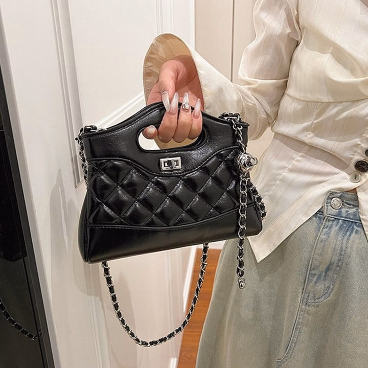 Túi Xách Nữ Chần Chỉ Phối Dây Da Đan Xích Cực Sang W629 - Winnie House - Ảnh 7