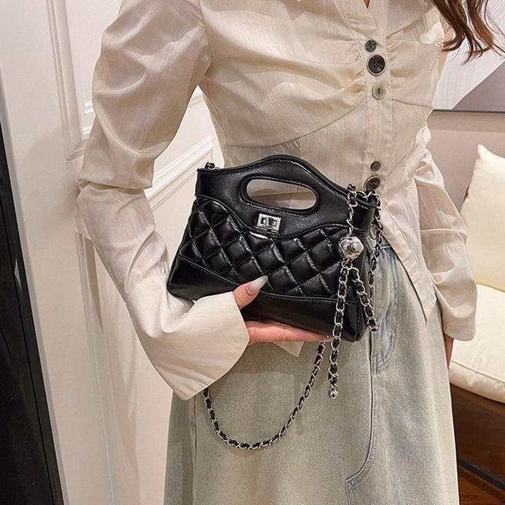 Túi Xách Nữ Chần Chỉ Phối Dây Da Đan Xích Cực Sang W629 - Winnie House - Ảnh 8