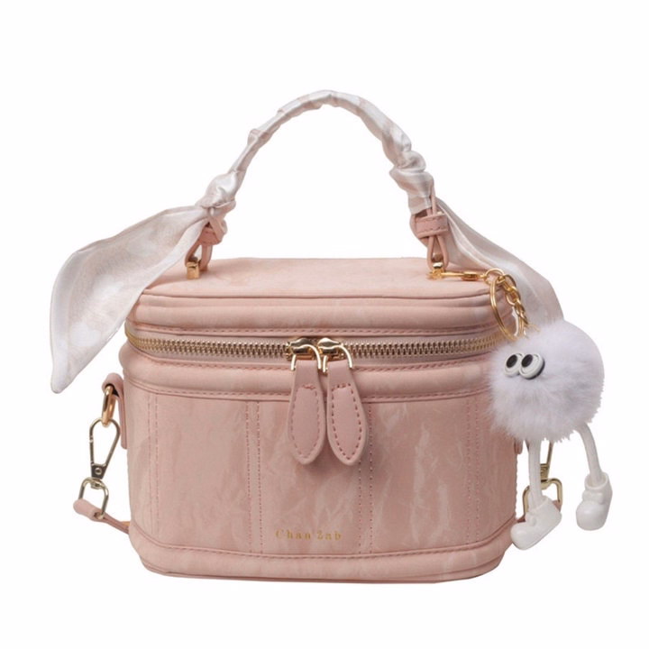 Túi Xách Nữ Dáng Hộp Da Nhung Tặng Kèm Móc Treo W636 - Winnie House - Ảnh 2