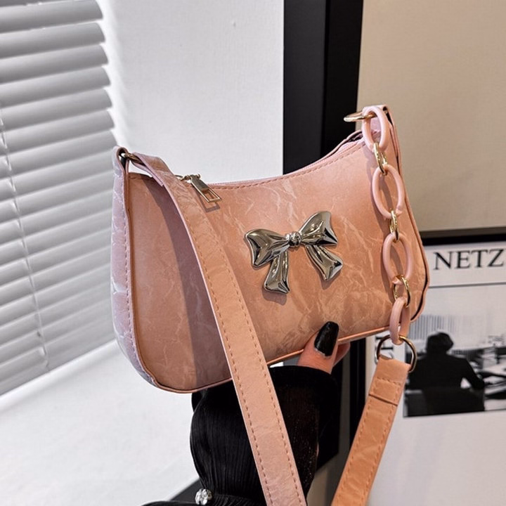 Túi Xách Nữ Da Nhung Phối Xích, Gắn Tag Bươm – Xinh Hết Nấc W645 - Winnie House - Ảnh 5