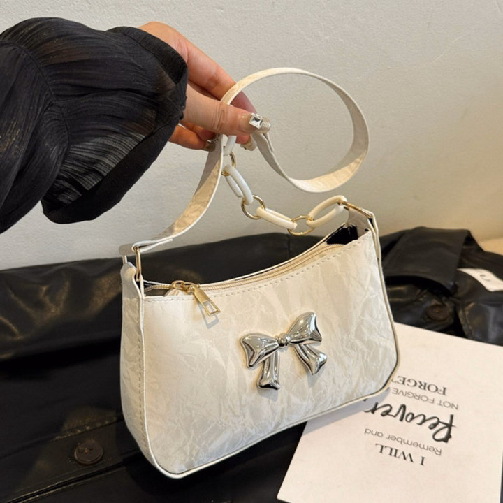 Túi Xách Nữ Da Nhung Phối Xích, Gắn Tag Bươm – Xinh Hết Nấc W645 - Winnie House - Ảnh 12