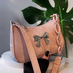 Túi Xách Nữ Da Nhung Phối Xích, Gắn Tag Bươm – Xinh Hết Nấc W645 - Winnie House