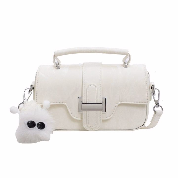 Túi Xách Nữ Khóa H Da Nhung Sang Chảnh Tặng Móc Treo Bông Xinh W654 - Winnie House - Ảnh 5