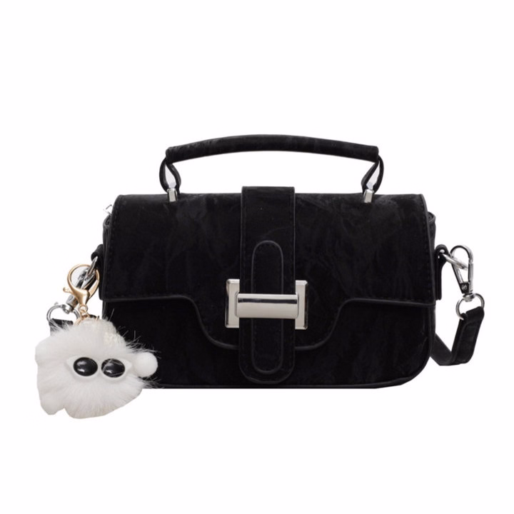 Túi Xách Nữ Khóa H Da Nhung Sang Chảnh Tặng Móc Treo Bông Xinh W654 - Winnie House - Ảnh 6