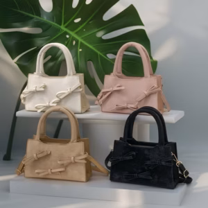 Túi Xách Nữ Nhung Mịn Đính Nơ W653 – Nhẹ Nhàng Và Thanh Lịch - Winnie House