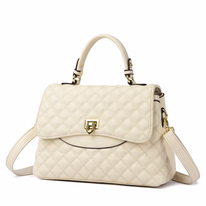 Túi Xách Nữ Chần Chỉ Khóa Gập Có Quai Xách – Sang Trọng, Thanh Lịch W661 - Winnie House - Ảnh 5