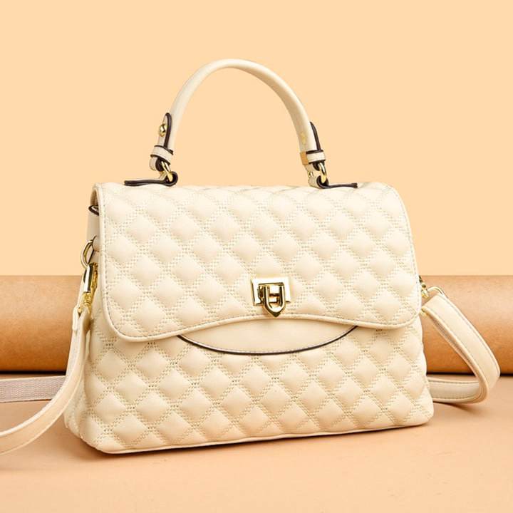Túi Xách Nữ Chần Chỉ Khóa Gập Có Quai Xách – Sang Trọng, Thanh Lịch W661 - Winnie House - Ảnh 6