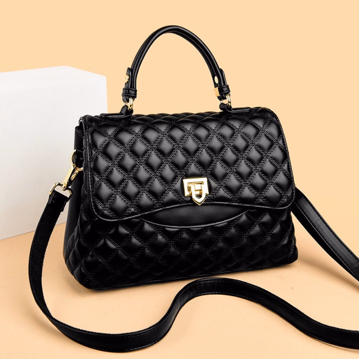 Túi Xách Nữ Chần Chỉ Khóa Gập Có Quai Xách – Sang Trọng, Thanh Lịch W661 - Winnie House - Ảnh 9