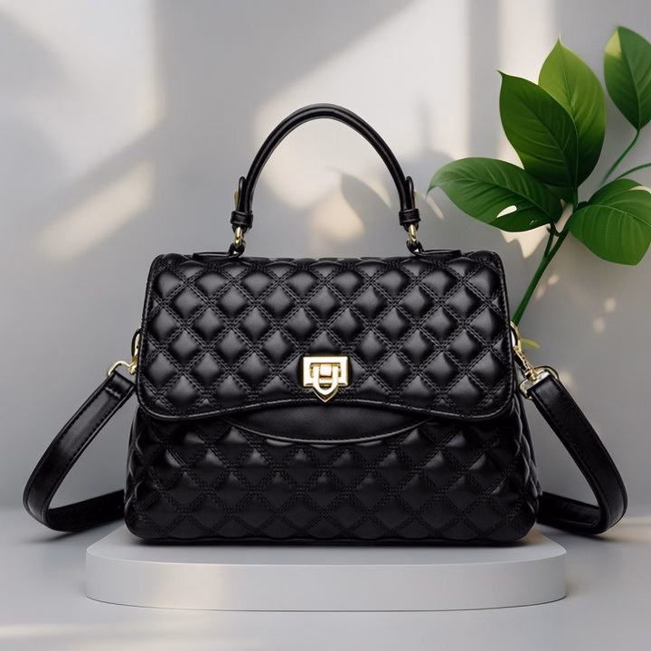 Túi Xách Nữ Chần Chỉ Khóa Gập Có Quai Xách – Sang Trọng, Thanh Lịch W661 - Winnie House