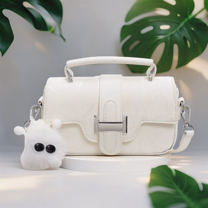 Túi Xách Nữ Khóa H Da Nhung Sang Chảnh Tặng Móc Treo Bông Xinh W654 - Winnie House