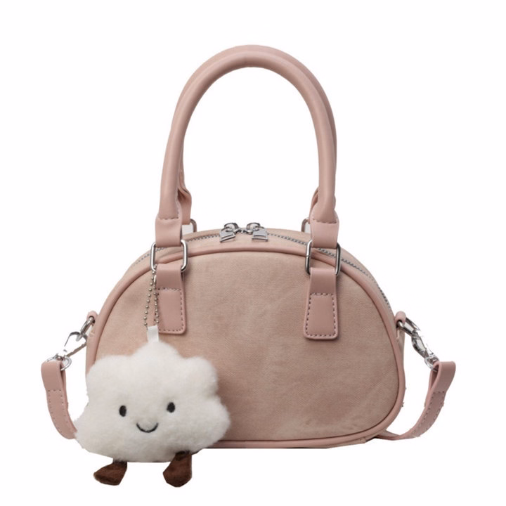 Túi Xách Nữ Dáng Bầu 2 Quai Xách Da Dệt W663 – Tặng Kèm Móc Treo Dễ Thương - Winnie House - Ảnh 4