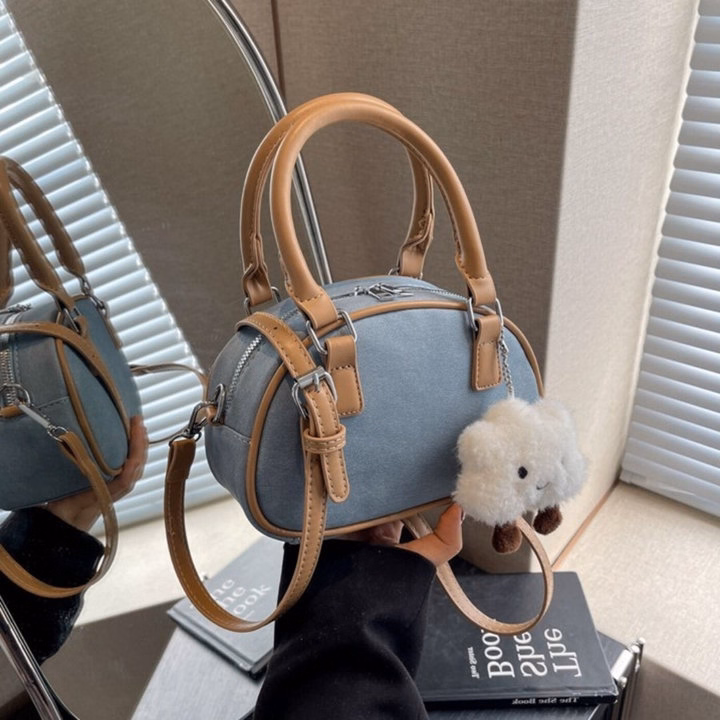 Túi Xách Nữ Dáng Bầu 2 Quai Xách Da Dệt W663 – Tặng Kèm Móc Treo Dễ Thương - Winnie House - Ảnh 7