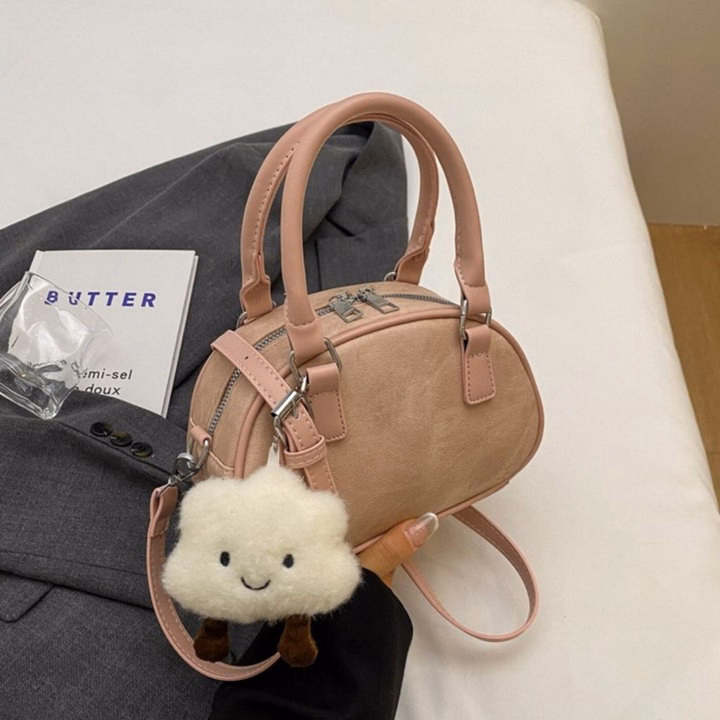 Túi Xách Nữ Dáng Bầu 2 Quai Xách Da Dệt W663 – Tặng Kèm Móc Treo Dễ Thương - Winnie House - Ảnh 10