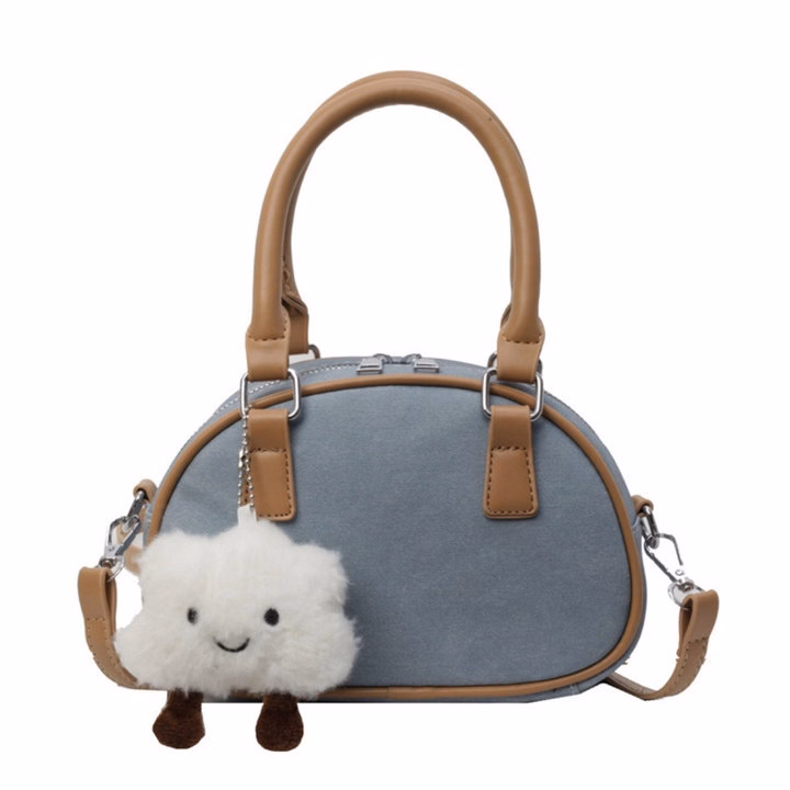 Túi Xách Nữ Dáng Bầu 2 Quai Xách Da Dệt W663 – Tặng Kèm Móc Treo Dễ Thương - Winnie House - Ảnh 3