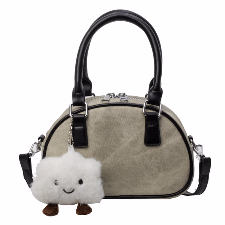 Túi Xách Nữ Dáng Bầu 2 Quai Xách Da Dệt W663 – Tặng Kèm Móc Treo Dễ Thương - Winnie House - Ảnh 2