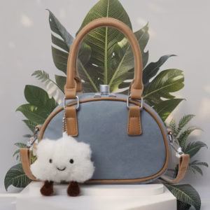 Túi Xách Nữ Dáng Bầu 2 Quai Xách Da Dệt W663 – Tặng Kèm Móc Treo Dễ Thương - Winnie House