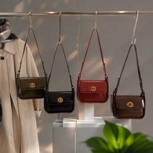 Túi Xách Nữ Khóa Xoay Dáng Bầu Nẹp Viền Da Nhăn Bóng Sang Trọng W665 - Winnie House