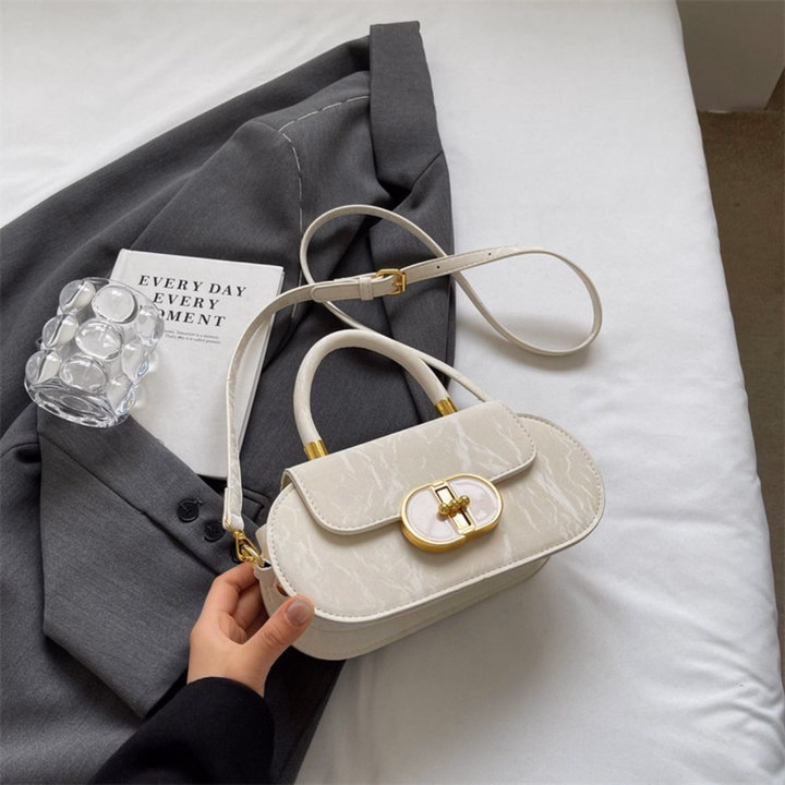 Túi Đeo Chéo Nữ Da Nhung Khóa Xoay Đá, Dáng Xinh Thanh Lịch W671 - Winnie House - Ảnh 8