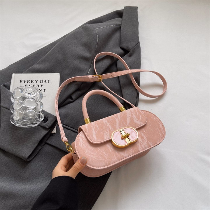 Túi Đeo Chéo Nữ Da Nhung Khóa Xoay Đá, Dáng Xinh Thanh Lịch W671 - Winnie House - Ảnh 12