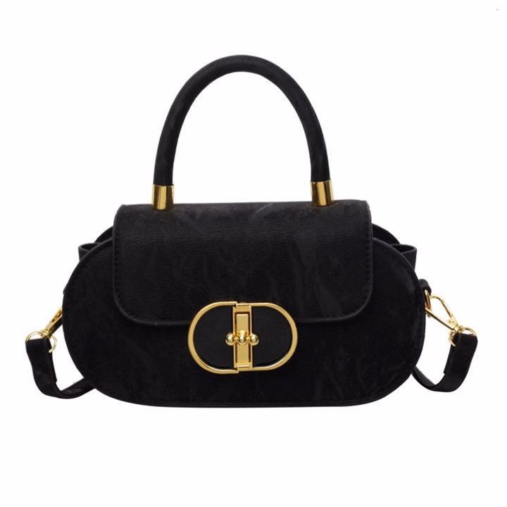 Túi Đeo Chéo Nữ Da Nhung Khóa Xoay Đá, Dáng Xinh Thanh Lịch W671 - Winnie House - Ảnh 4