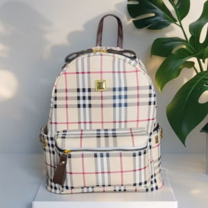 Balo Da Pu Kẻ Caro Trẻ Trung, Quai To Êm Vai W674 - Winnie House