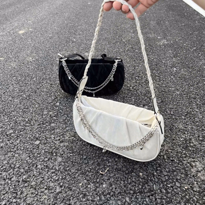 Túi Xách Nhung Vân Đá Kèm Xích Bạc – Sang Chảnh Hết Nấc W679 - Winnie House - Ảnh 7