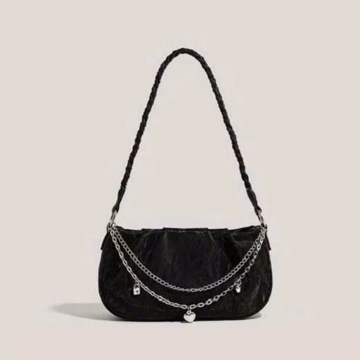 Túi Xách Nhung Vân Đá Kèm Xích Bạc – Sang Chảnh Hết Nấc W679 - Winnie House - Ảnh 3