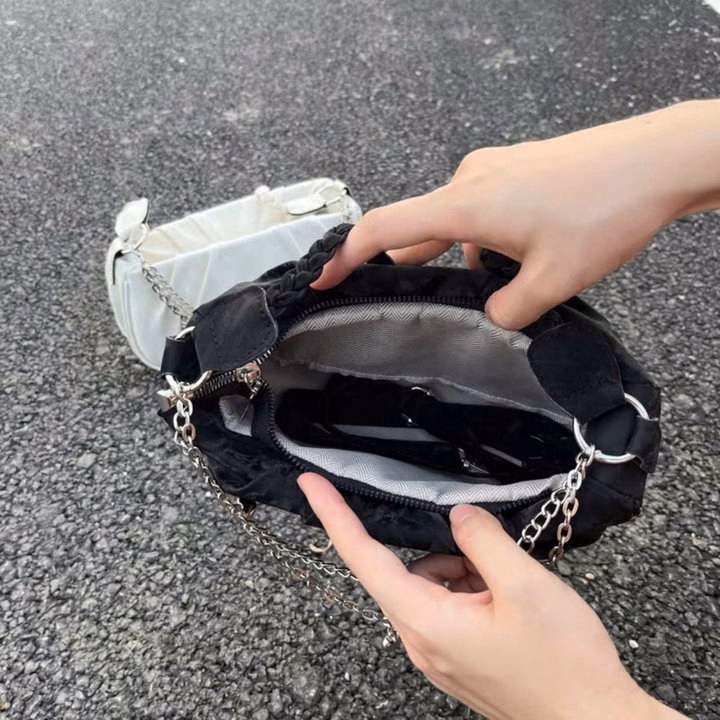 Túi Xách Nhung Vân Đá Kèm Xích Bạc – Sang Chảnh Hết Nấc W679 - Winnie House - Ảnh 6