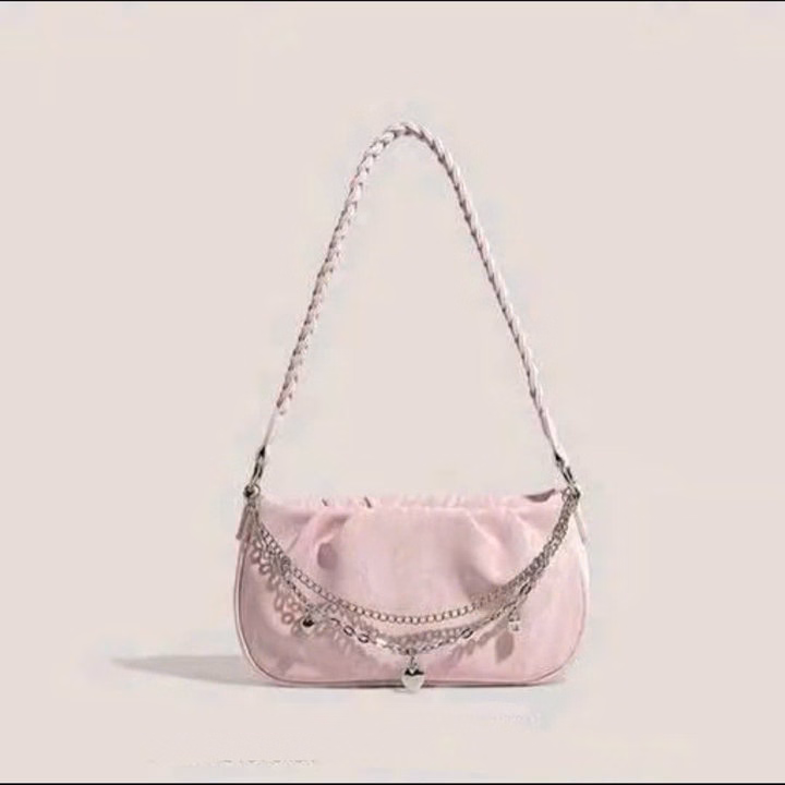 Túi Xách Nhung Vân Đá Kèm Xích Bạc – Sang Chảnh Hết Nấc W679 - Winnie House - Ảnh 2