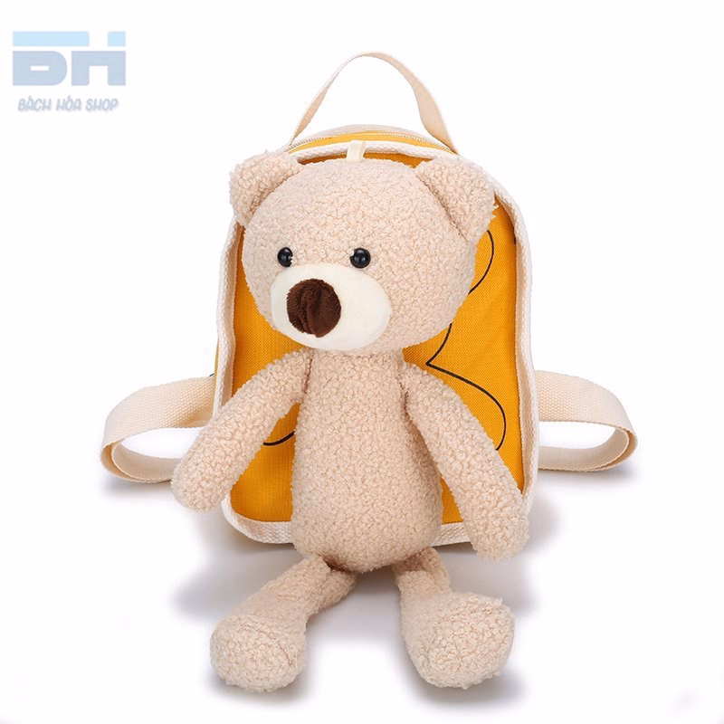 Balo Vải Canvas Hình Chú Gấu Xinh Xắn Cho Bé Mẫu Giáo, Nhà Trẻ - Bh Kids - Ảnh 3