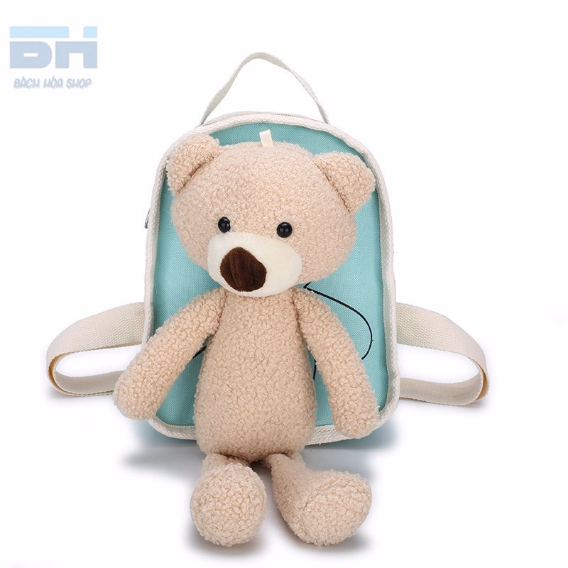 Balo Vải Canvas Hình Chú Gấu Xinh Xắn Cho Bé Mẫu Giáo, Nhà Trẻ - Bh Kids - Ảnh 4