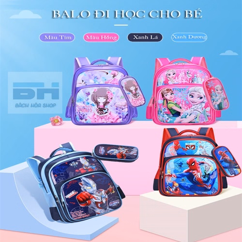 Balo Mẫu Giáo, Học Sinh Tiểu Học, Hoạt Hình 3D Tặng Kèm Hộp Bút - Bh Kids - Ảnh 2
