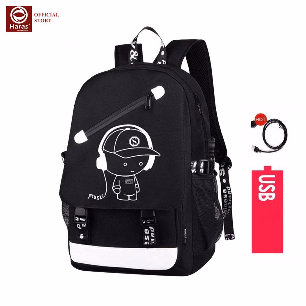 Balo Unisex Thời Trang Hr300 (Tặng Cáp Usb) - Haras - Ảnh 2