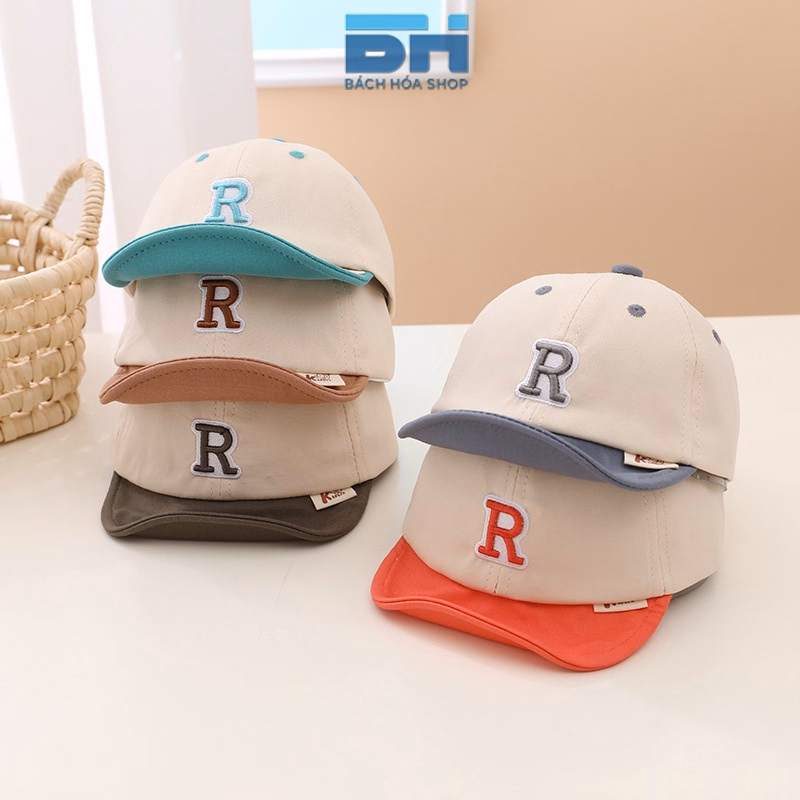 Mũ Nón Lưỡi Trai Cho Bé Phong Cách Thời Trang, Họa Tiết Chữ Cái (Mũ R) - Bh Kids - Ảnh 2