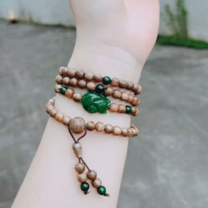 Chuỗi Vòng Tay Trầm Hương Tốc Phối Hồ Ly Cẩm Thạch - Thắng Giang