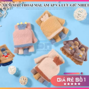 Gang Tay Len Dệt Kim, Thoáng Khí, Kháng Khuẩn, Họa Tiết Hoạt Hình Dễ Thương - Bh Kids