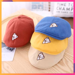 Mũ Beret Phiên Bản Hàn Quốc, 100% Cotton, Thời Trang, Dễ Thương Cho Bé - Bh Kids