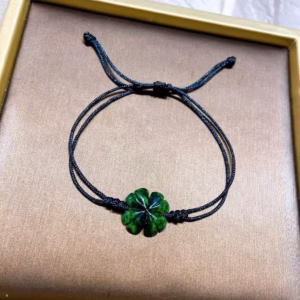 Vòng Tay Cỏ Bốn Lá Ngọc Cẩm Thạch Sơn Thủy Thiên Nhiên - Thắng Giang