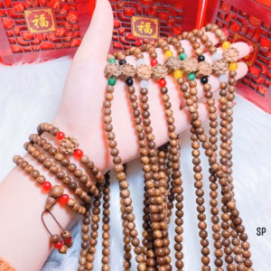 Vòng Tay Trầm Hương Tốc Mix Sen & Đá Phong Thủy - Thắng Giang