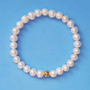 Vòng Tay Ngọc Trai Nuôi Thiên Nhiên Nước Ngọt 6 Ly Gắn Bi Bạc Ta Xi Vàng - Thắng Giang