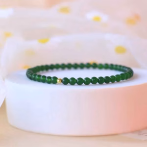 Vòng Tay Thạch Anh Màu Bích Kết Bi Bạc Ta Xi Vàng 24K 6 Ly - Thắng Giang