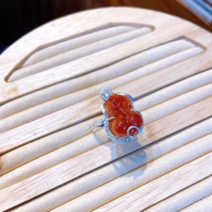 Nhẫn Tì Hưu Ngọc Cẩm Huyết Thiên Nhiên Bọc Bạc Ta - Thắng Giang