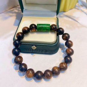 Vòng Tay Trầm Hương Sánh Phối Lu Thống Ngọc Cẩm Thạch Sơn Thuỷ Thiên Nhiên 8 Ly - Thắng Giang