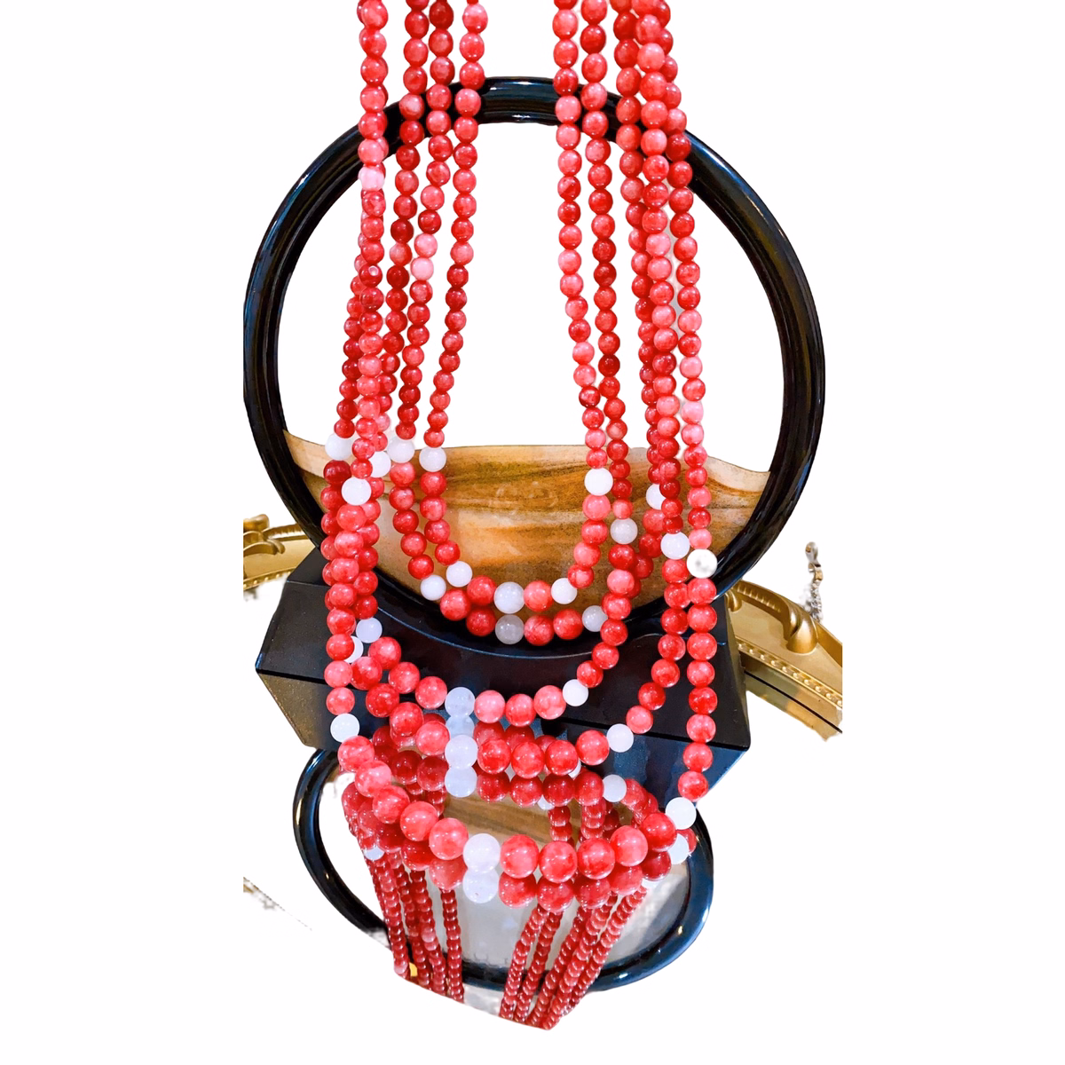 Chuỗi Vòng Cổ Thạch Anh Hồng Hầu Dâng Năm Tầng - Thắng Giang - Ảnh 2