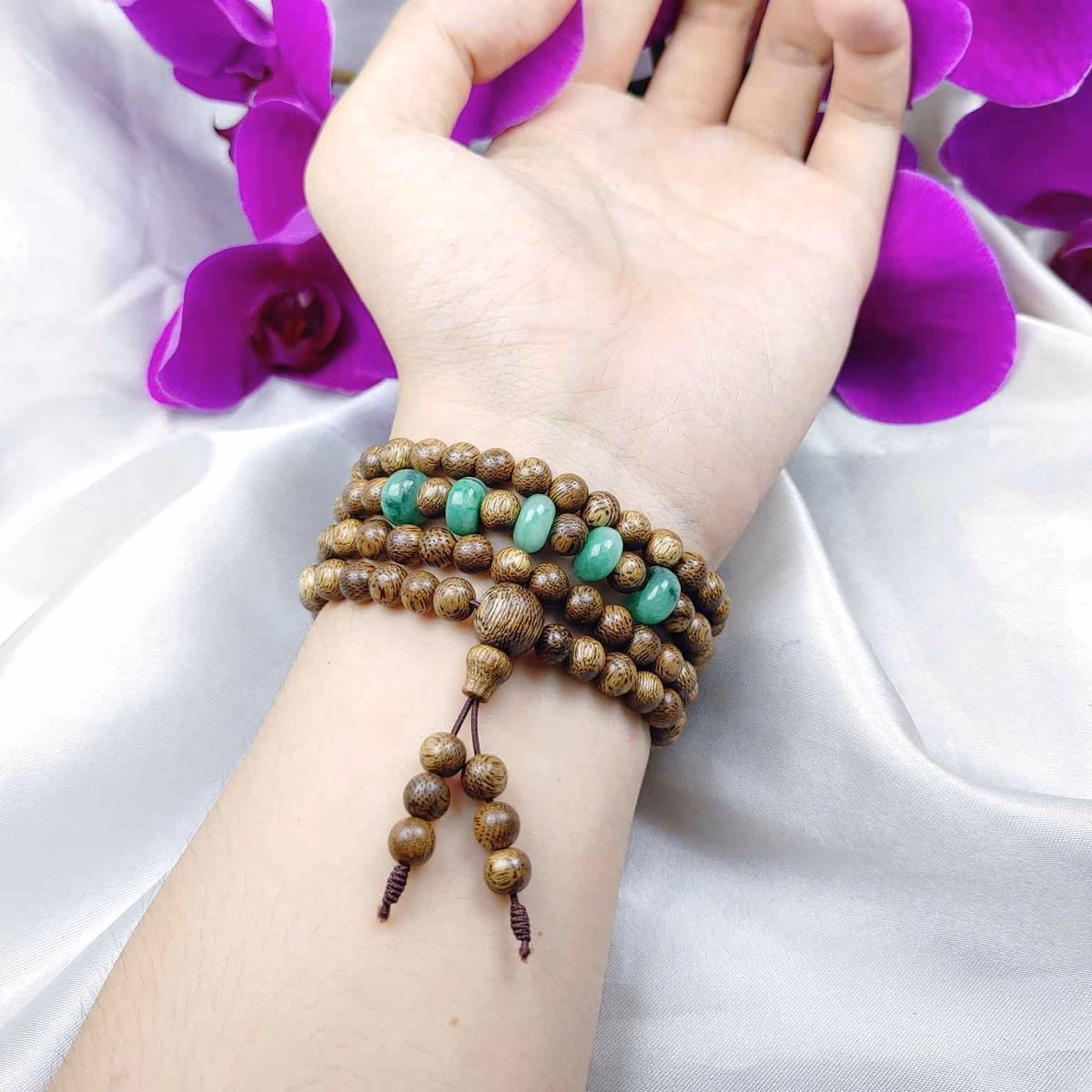 Vòng Tay Ngũ Điếu Cẩm Thạch Phối Trầm Hương - Thắng Giang - Ảnh 3