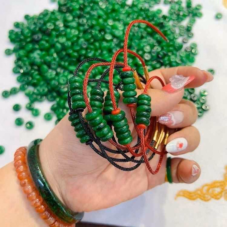 Vòng Tay Ngũ Điếu Ngọc Cẩm Thạch Sơn Thuỷ Xanh Lý - Thắng Giang - Ảnh 5