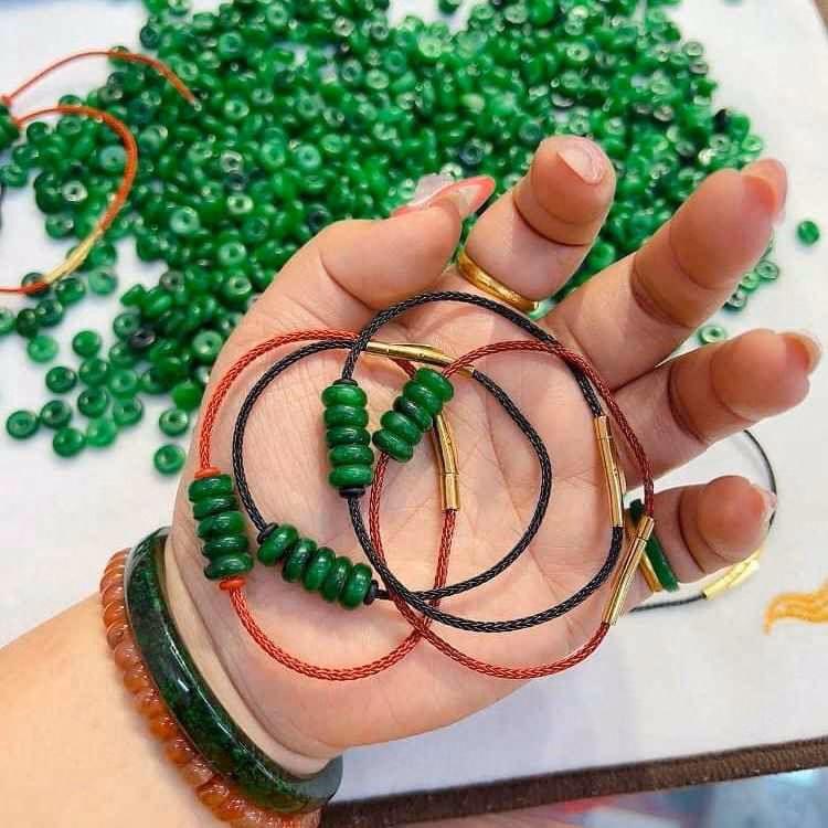 Vòng Tay Ngũ Điếu Ngọc Cẩm Thạch Sơn Thuỷ Xanh Lý - Thắng Giang - Ảnh 7